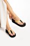 Kaila Women's Beige Platform Wedge Heel 4.5cm Fabric Flip-Flops, Comfortable Summer Pool Beach Slippers