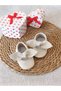 Angel Model Baby Girl Cream Genuine Leather Moccasin Booties First Step Shoes