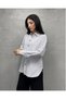 White Striped Poplin Oversize Shirt