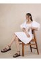 Puff Sleeve Square Neck Mini Dress with Smocked Detail - 6