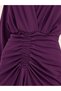 Ruched Front Detail A-Line Midi Dress - 5