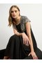 Contrast Animal Print Tie-Up Detail Midi Dress - 6
