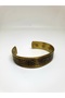 Gold Yellow Ethnic Design Brass Handcuff Bracelet with Pain Relief Magnet, Stress Bracelet No:23 - 3