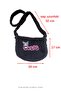 Kuromi Black Mini Bag Handmade Fluffy Velvet - 2