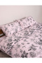 Duvet Cover Set Floral Print Rose Dust Pink Background Single (WITHOUT SHEET) - 3