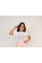Tulle Detailed Flower Patterned Girl's T-Shirt April 23 October 29 November 10 May 19 Show Clothes