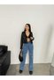 Kn Leg Star Embroidered Boyfriend Wide Leg Women's Jeans - 2