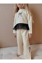 Girl's Bow Detail Tulle Two Thread Fabric Lycra Suit Eid - 3