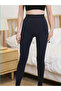 Women's High Waist Black Thermal Leggings - Plush Underwear, Gathering