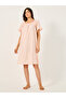 Cotton Stripe Jacquard and Lace Trim Ruffle Sleeve Nightdress - 2