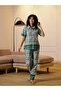 Geometric Printed Cotton Shirt and Pyjama Set