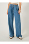High Rise Wide Leg Jeans with Waistband Corset Detail - 2