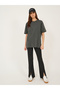 Acid Wash Round Neck Oversized T-Shirt - 2