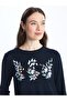 Crew Neck Floral Long Sleeve Women's Blouse - 2