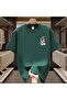 Men's Cotton Combed Crew Neck Green T-shirt with Hand Printed Back