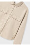 Girl's Leather Shirt Beige 7194 - 2