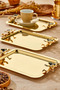 3 Pieces Elegante Gold Series Duo Luna Nera Handle Patterned Presentation Tray |   Promise Engagement Tray 22X16Cm - 4