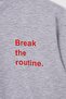 Crew Neck Long Sleeve Text Printed Gray Color Boys' Sweatshirt - 2
