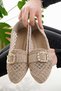 Women's Ballerina Beige Straw Knitted Lace Knitwear Stylish Home Business Office Daily Shoes