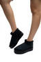 Women's Black Thick Sole Suede Boots Platform Heeled Boots & Booties with Fur Inside - 4