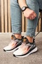 Casual Men's Black White Orange Sneaker Mesh Lace-Up Thick Soled Comfortable Sports Shoes 4267