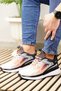Casual Men's Black White Orange Sneaker Mesh Lace-Up Thick Soled Comfortable Sports Shoes 4267 - 5