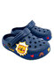 SAPS Tiger Applique Backstrap Closure Clogs - Navy