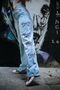 Y2K Ribbon Detail Wide-Leg Washed Jeans - 8