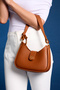 Women's Tan Shoulder and Shoulder Bag with Larissa Magnet Cover Puppy Wallet - 5
