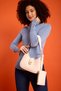 Larissa Women's Beige Shoulder and Shoulder Bag with Magnet Cover Puppy Wallet - 6