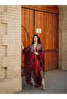 Suit Red Kaftan Abaya 145 cm Ferace Abaya Bisht Thin Fabric Suitable for Size 38-46 Plus Size - 5