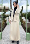 Beige Women's Belt Accessory Blazer Jacket Skirt Hijab Double Set