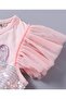 فستان SAPS مطرز بالترتر وأكمام منفوخة - وردي - 5