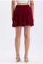 Woman's Burgundy Skirt with Elastic Waist, Floor-Length, Shorts - 9