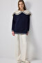 Wide Collar Knitting Sweater - 3