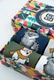 Unisex Cotton Cat and Bear Special Patterned 4 Different Colored Flexible Anti-Sweat Comfortable Socks - 5