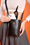 Baku Women's Black Shoulder Bag with Adjustable Shoulder Strap and Magnet Closure Phone Holder - 6