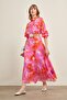Women's Tansel Patterned Suit Pink 31045 - 4