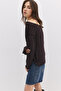 Boat Neck Flowy Blouse - 3