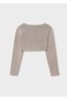 10-16 Years Old Girl Beige Similü Knitted Bolero Cardigan - 4