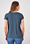 Women's Navy Blue V-Neck Wide Casual T-Shirt - 6