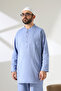Men's Single Pocket Shirt Pants Double Suit Hajj and Umrah Clothing Blue (Vşn) - 7