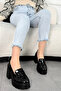 MSN 904 Buckle Detail Heeled Loafers