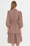 Women's Mink Shirt Collar Quarter Sleeve Belted Waist Gathered Skirt Dress Arm-25Y001010 - 5