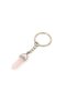 Natural Stone Pink Quartz Stone Nail Cut Women's Men's Keychain | Natural Stone as a Gift - 4