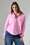 Oversized Fit Poplin Fabric Basic Model Women's Shirt - Dusty Pink - 2
