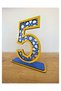5 Year Old Birthday Table Decoration (F.Garden Themed Yellow-Dark Blue) - 2