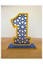 1 Year Old Birthday Table Decoration (F.Garden Themed Yellow-Dark Blue)