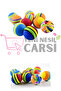 Pack of 4 Cat Rainbow Play Ball Cat Interactive Ball Toy - 2