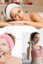 Hair Band Set of 3 White, Pink, Black Color Towel Men & Women Makeup Yoga Spa Athlete Bandana - 6